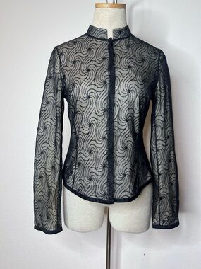 Max Mara Sheer Lace Evening Blouse